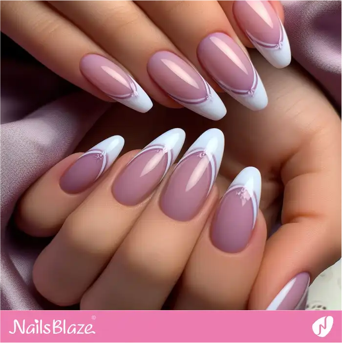 Almond Nails Double French Design | Spring Nails - NB3884