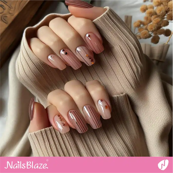 Nude Jelly Nails with 3D Dots | Line and Dot Nails - NB4432