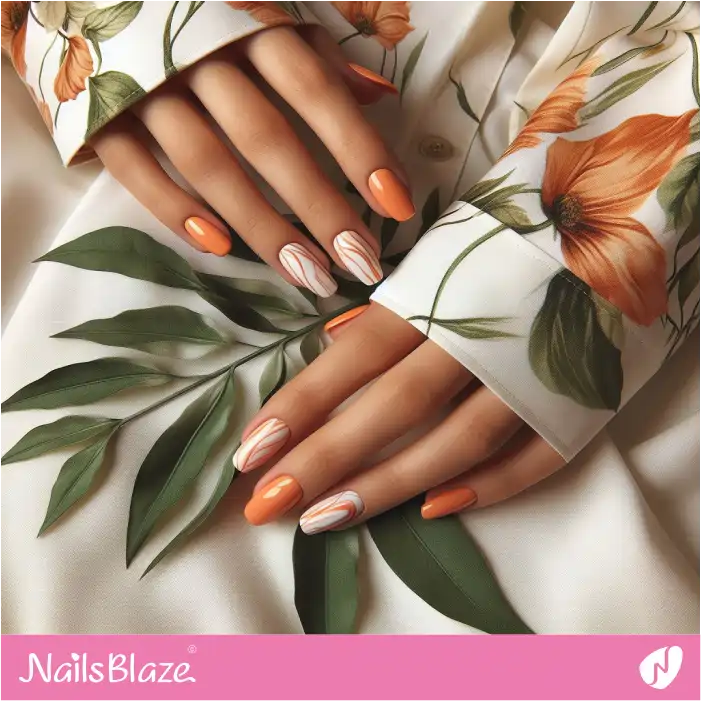 Fall Nails Design with Marble Pattern | Marble Nails - NB4722