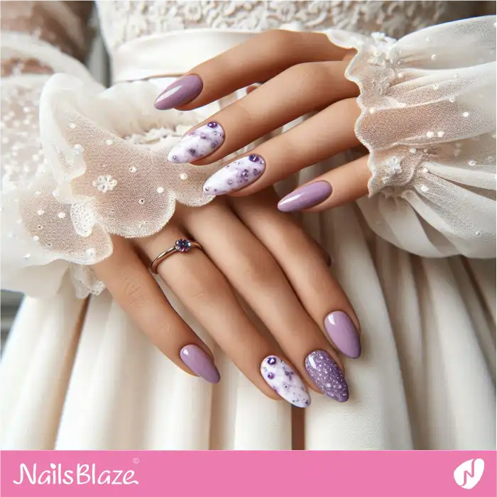 Elegant Purple Nails with Marble Design | Marble Nails - NB4667