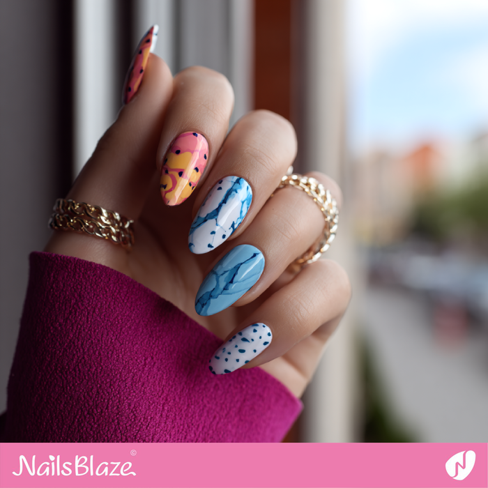 Modern Marble Nails | Summer Marble Nails- NB8349