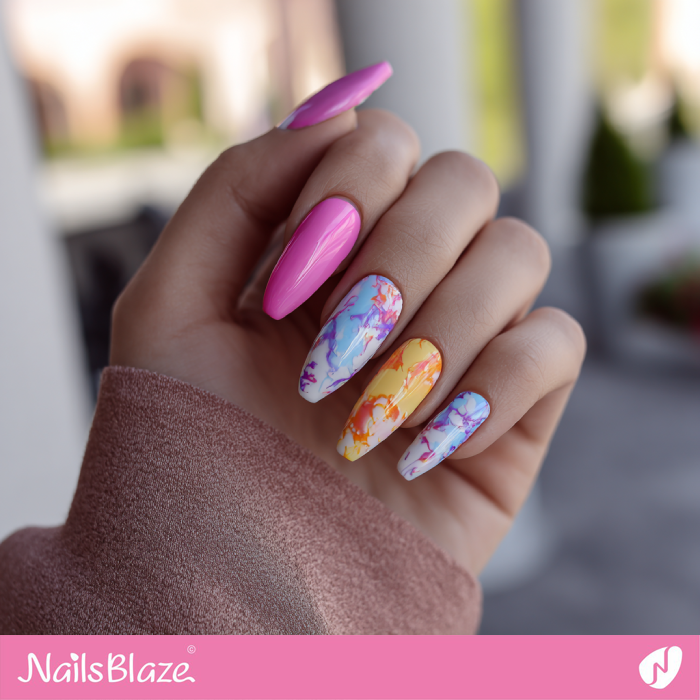 X-long Colorful Marble Nails | Summer Marble Nails- NB8327