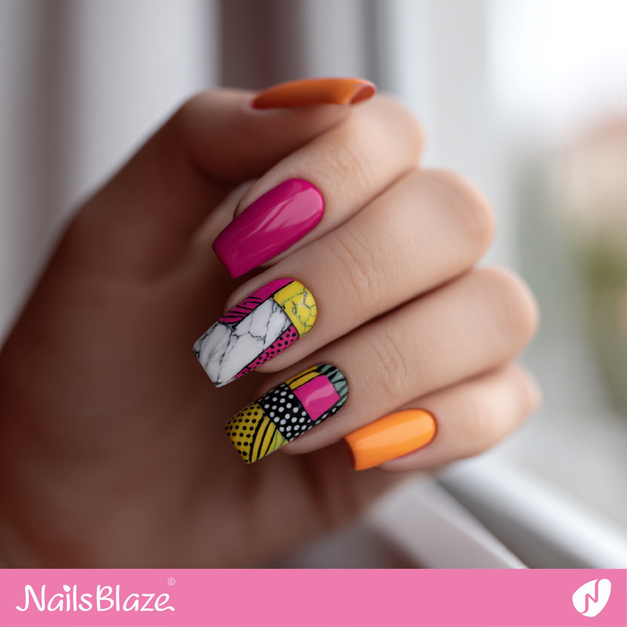 Modern Marble Nails | Summer Marble Nails- NB8328