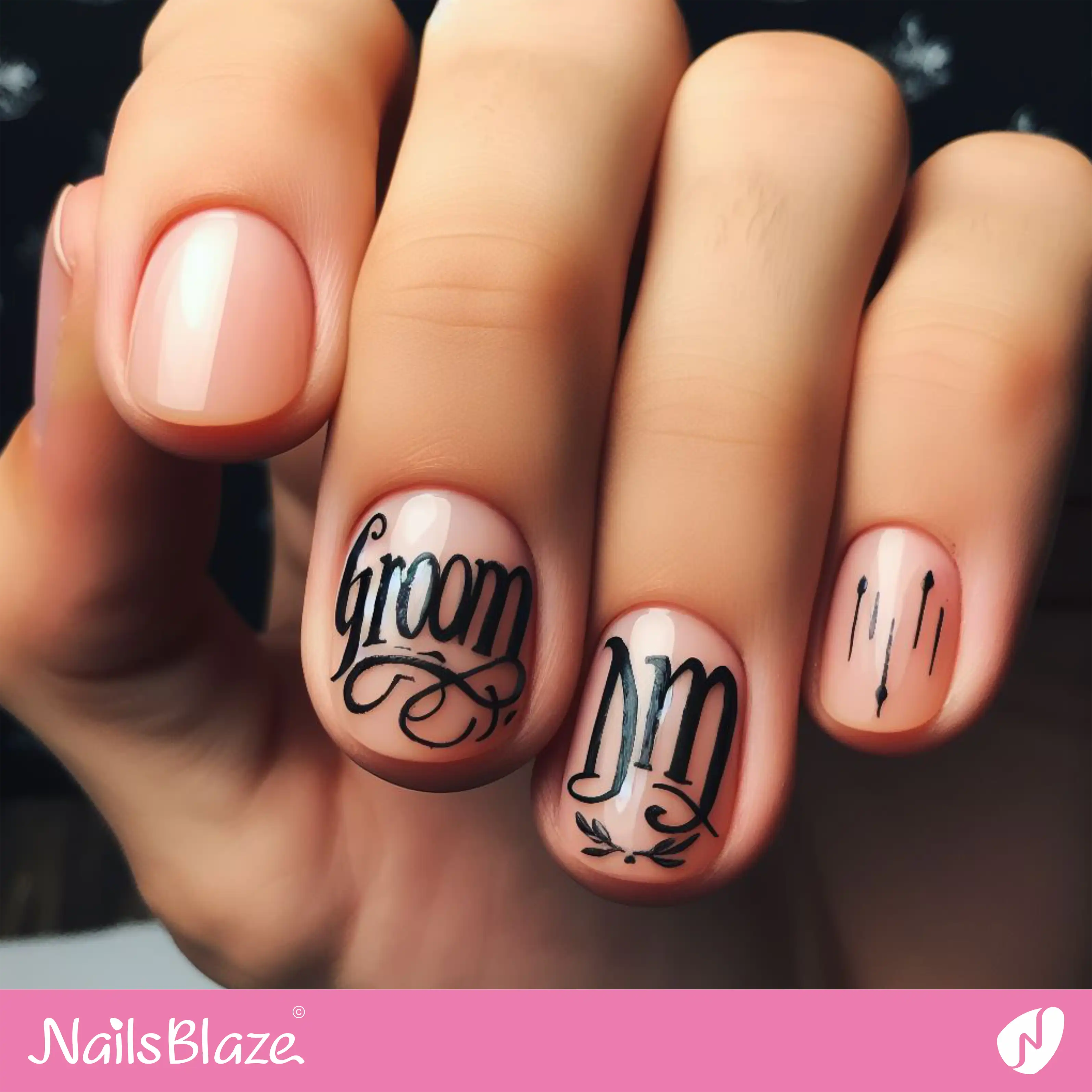 Calligraphy Male Grooming Nail Design|Men