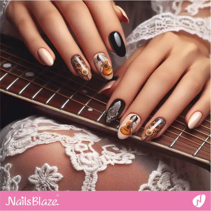 Nails Design for Guitar Festival | Music Nails - NB4910