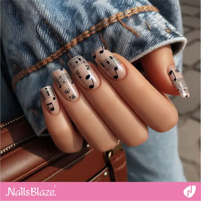 Notes on Nails for Music Lovers | Music Nails - NB4914