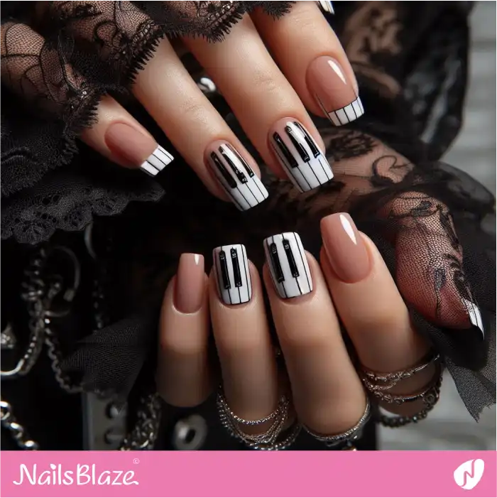 Piano Festival Nails Design | Music Nails - NB4902