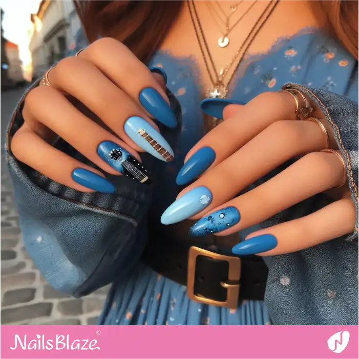 Music Festival Nails with Guitar Design | Music Nails - NB4903