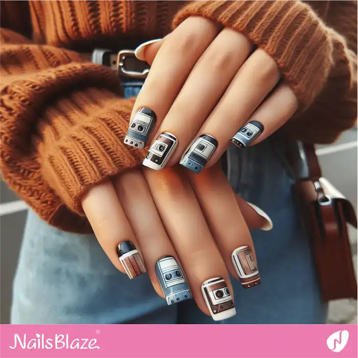 Classical Music Nails Design with Cassette Tape | Music Nails - NB4907