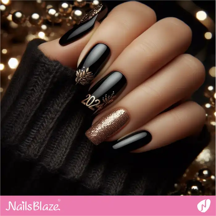 Elegant Black and Gold New Year