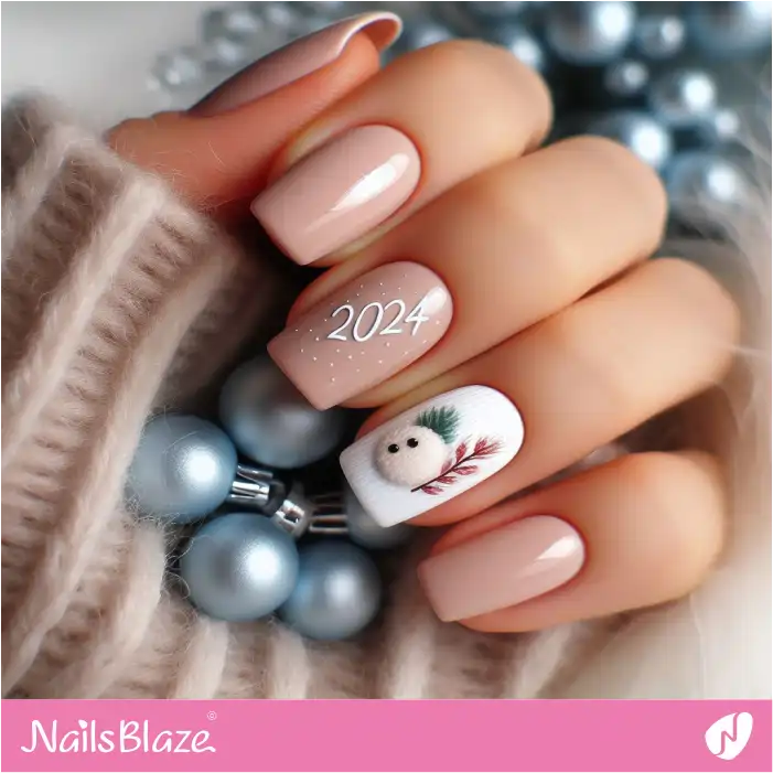 Cute Nude Nails for New Year | 2024 Nails - NB3751