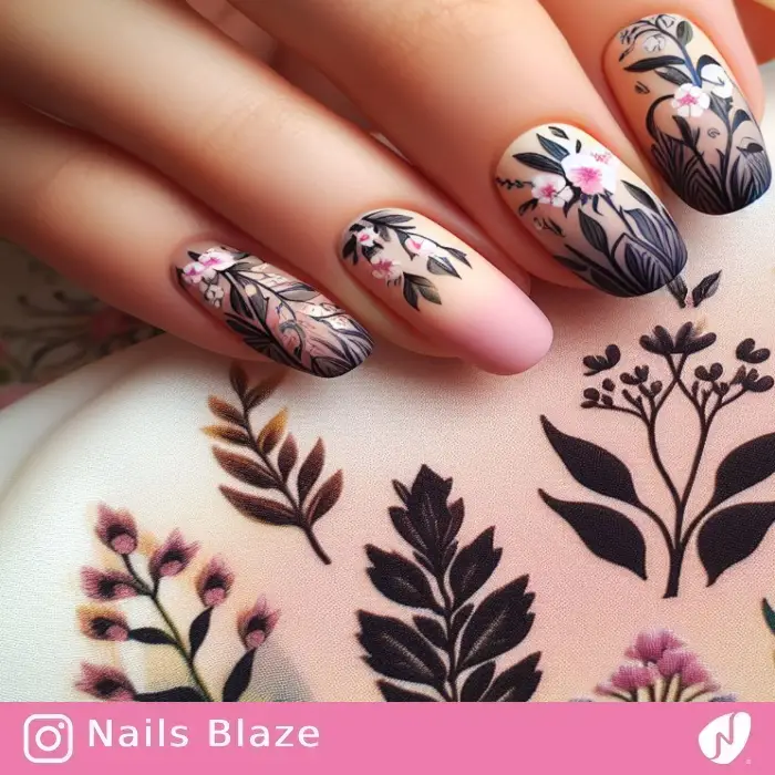 Floral Ojibwe Nails | Tribal - NB819