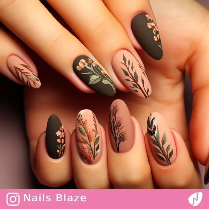 Ojibwe Floral and Plant Nails | Tribal - NB835