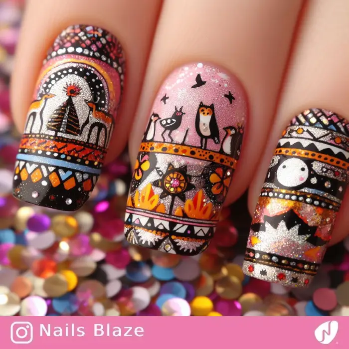 Animals-inspired Ojibwe Nails | Tribal - NB838