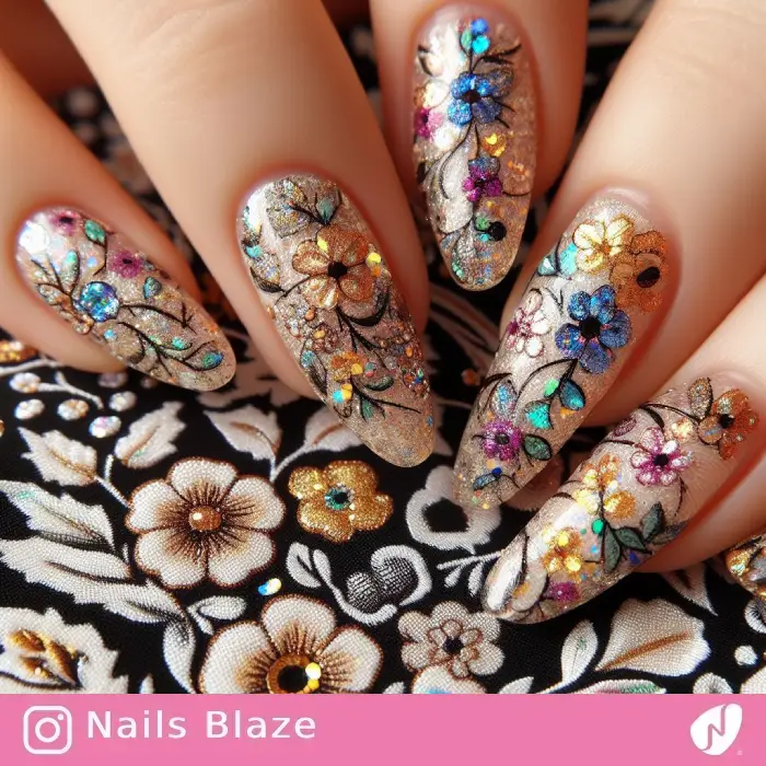 Ojibwe Floral Nails | Tribal - NB848