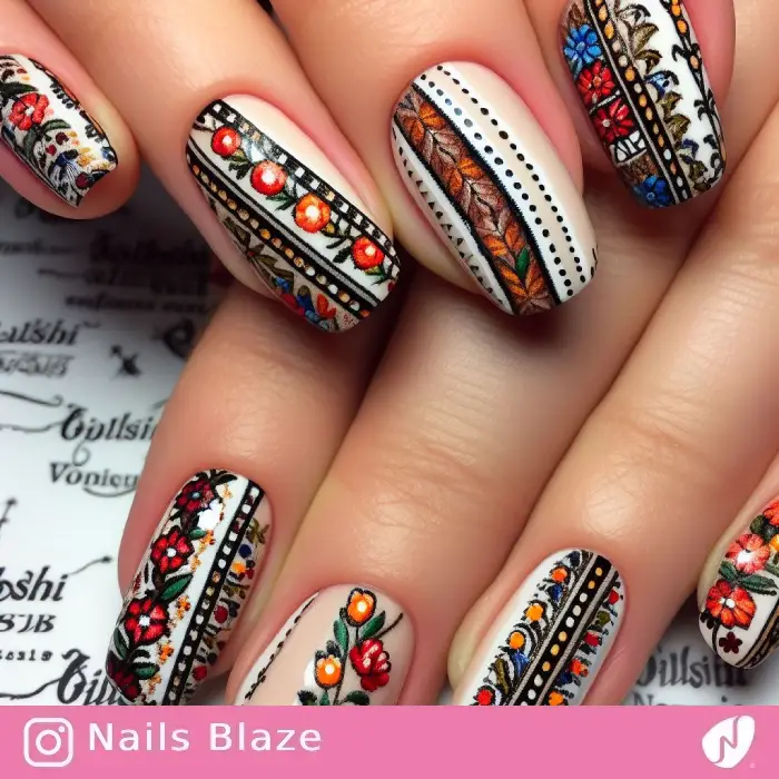 Ojibwe Gashkibidaagan-inspired Nails | Tribal - NB855