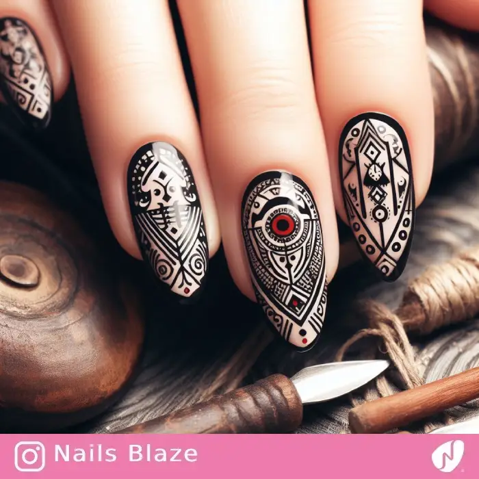 Ojibwe Nails with Spiritual Symbols | Tribal - NB858