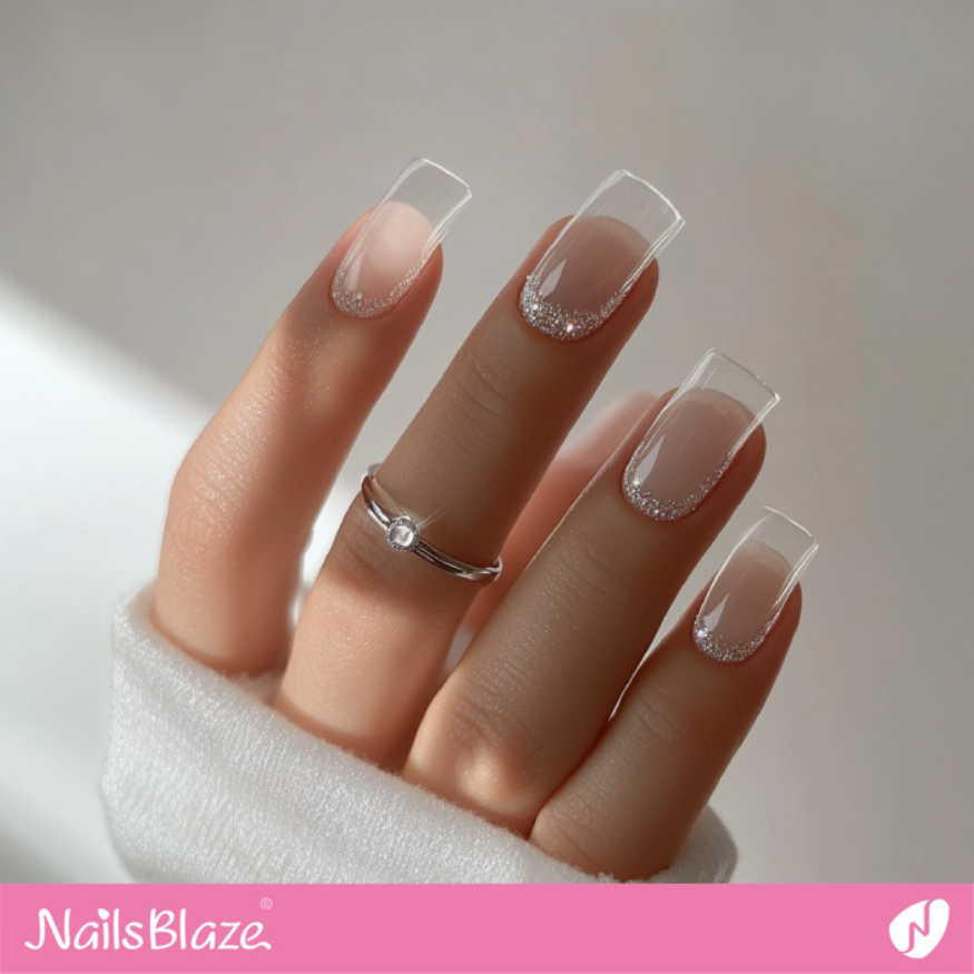 Glitter Design for Short Nails | Outline Nails - NB5364