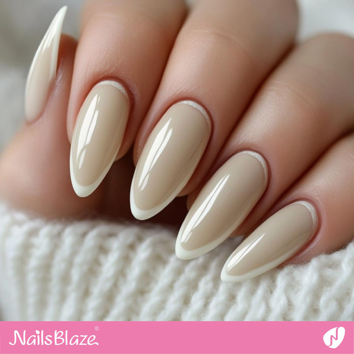 Neutral Nails with White Borderlines | Outline Nails - NB5386