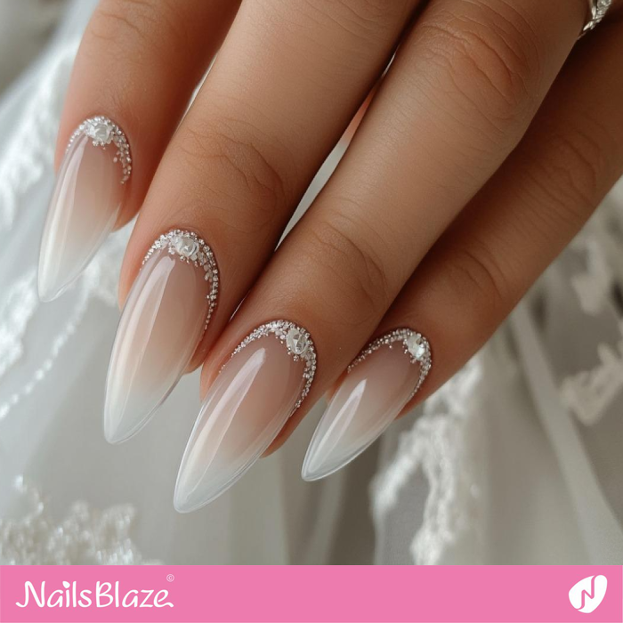 Embellished Cuff Nail Design for Wedding | Outline Nails - NB5400