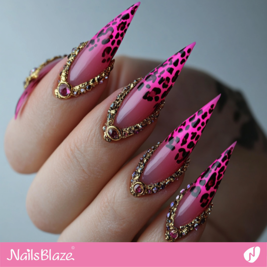 3D Nail Charm Outline for Pink Leopard Nails | Outline Nails - NB5343