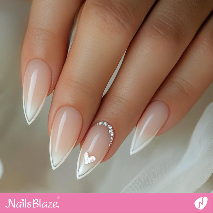 Simple Wedding Nails with Borderline | Outline Nails - NB5408