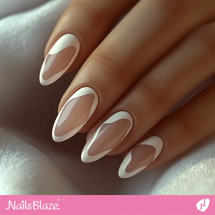 Abstract White Outline Nails | White Outline Nails - NB6552