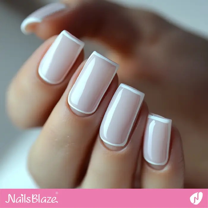 Simple Nails Design with White Outline | White Outline Nails - NB6558