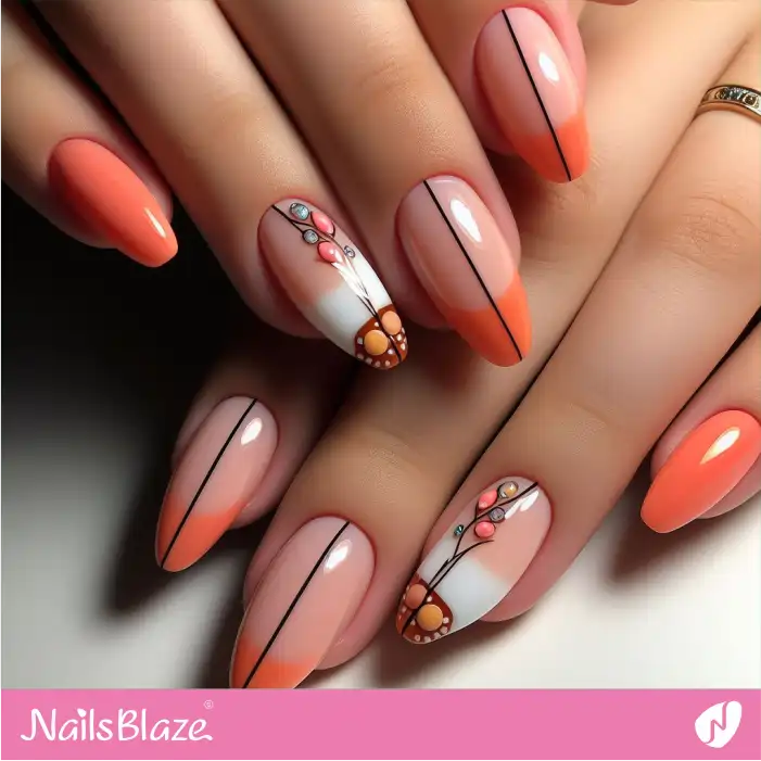 Geometric Peach Fuzz Nails 2025
