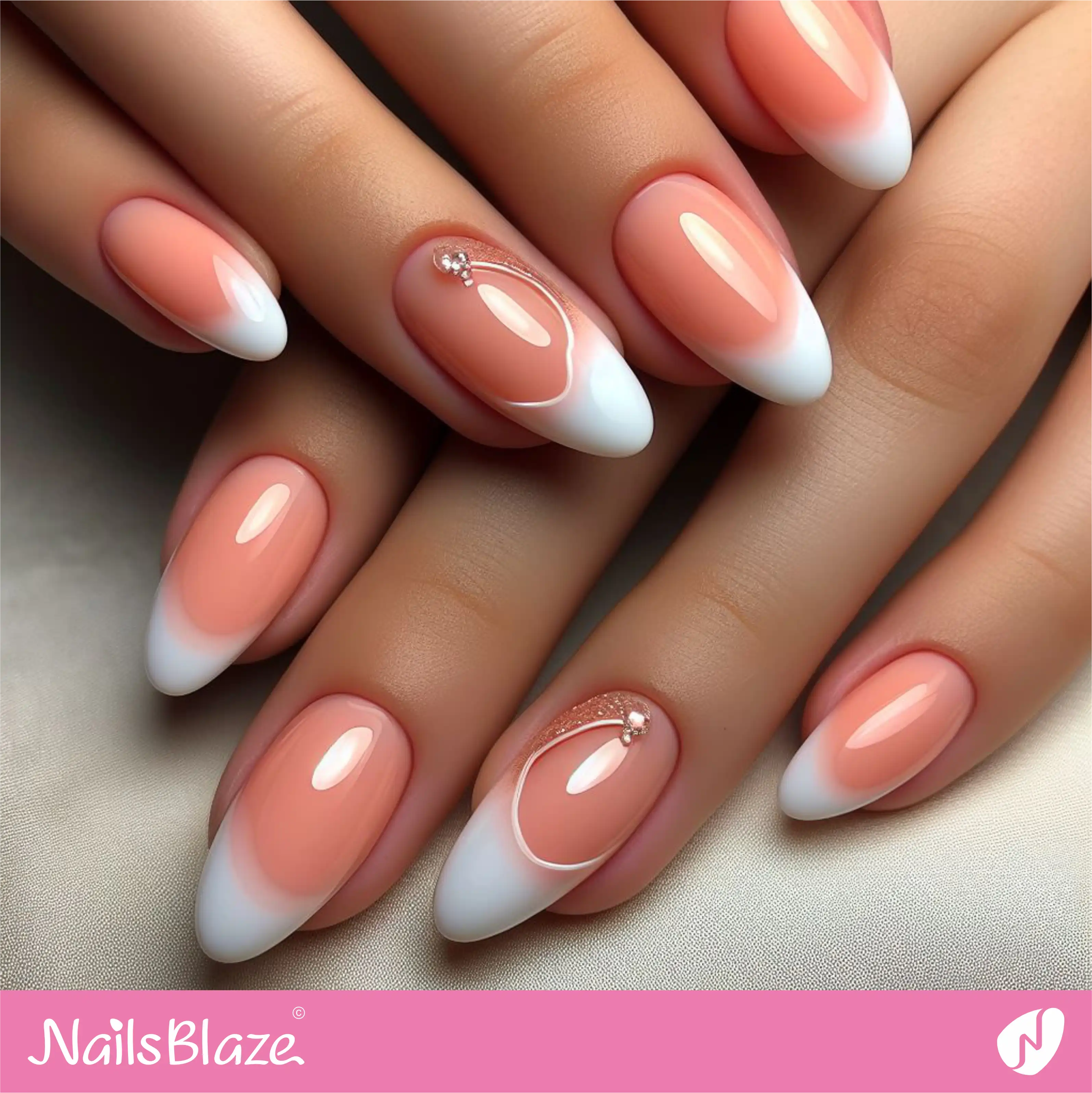 French Peach Fuzz Almond Nails| Color of the Year 2024 - NB-D-141