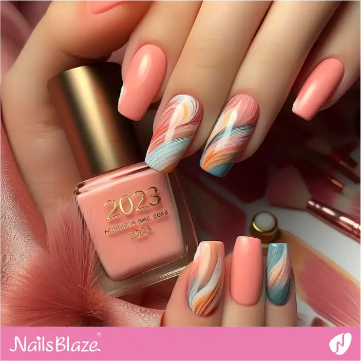 Peach Fuzz Classic Nail Art| Color of the Year 2024 - NB-D-168