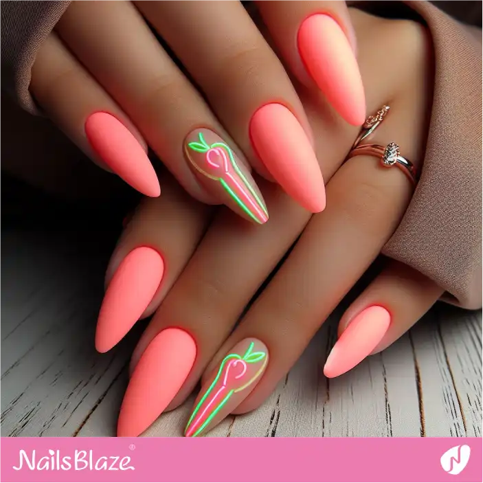 Peach Fuzz Patel Neon Nail Art| Color of the Year 2024 - NB-D-170