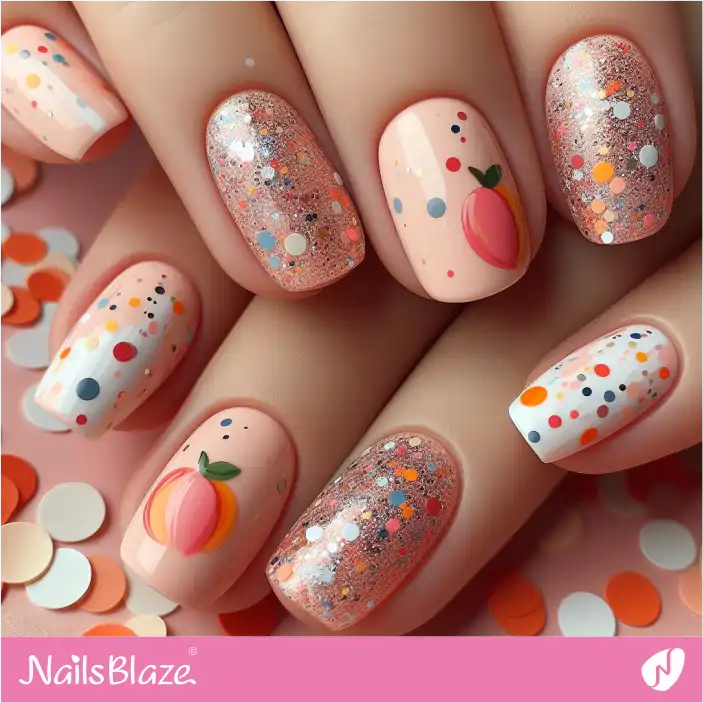 Peach Fuzz Confetti Nails | Color of the Year 2024 - NB-D-182