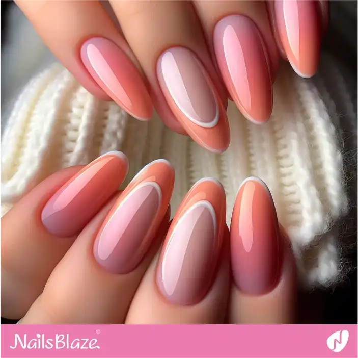 Triple French Peach Fuzz Nails | Color of the Year 2024 - NB-D-183