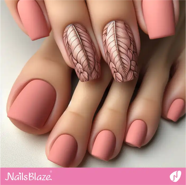 Matte Peach Fuzz Color Toenail Design | Color of the Year 2024 - NB-D-186