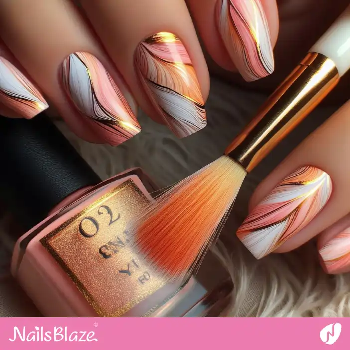 Peach Fuzz Nails Art | Color of the Year 2024 - NB-D-197