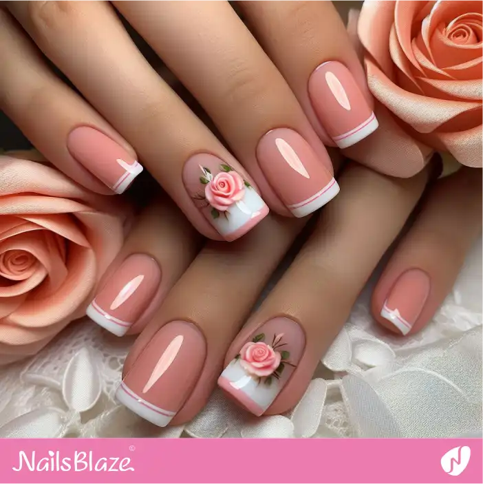 Peach Fuzz French Nail Design | Color of the Year 2024 - NB-D-208
