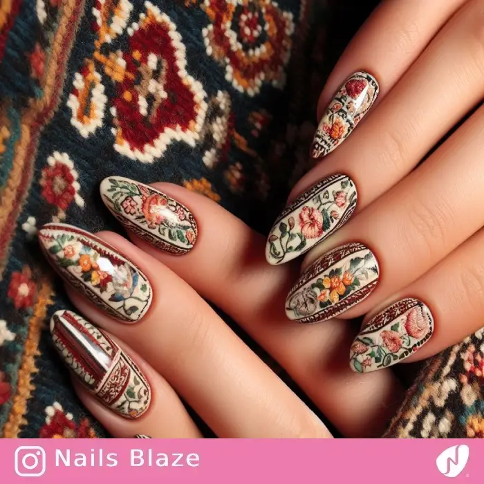 Floral Baluch Nails | Persian | Tribal - NB892