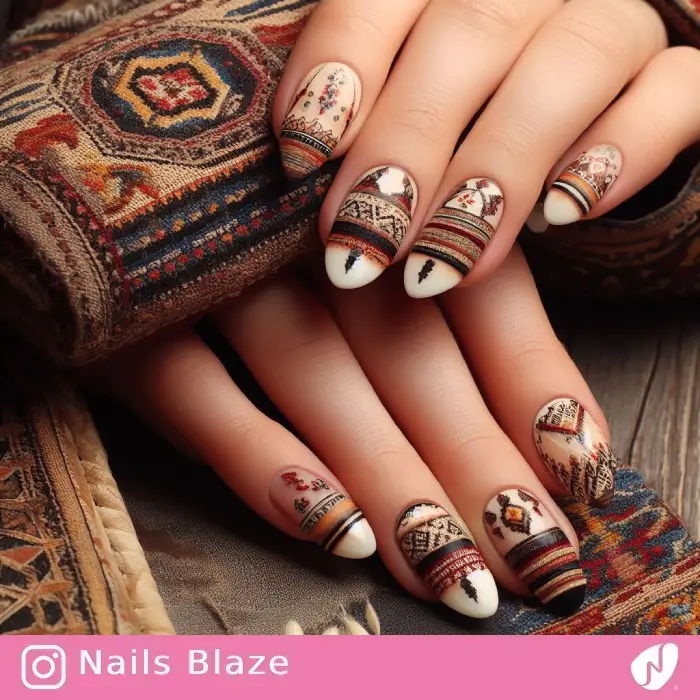Vintage Baluch French Nails | Persian | Tribal - NB897