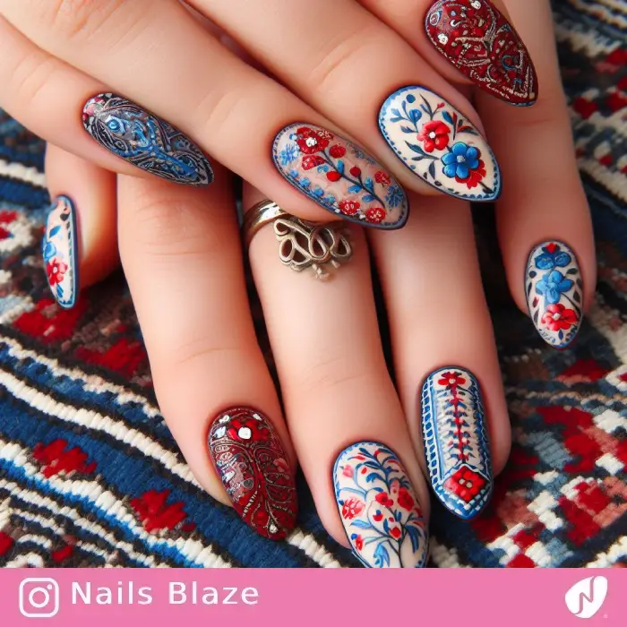 Floral Baluch Nails | Persian | Tribal - NB899