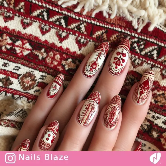 Floral Baluch Nails | Persian | Tribal - NB908