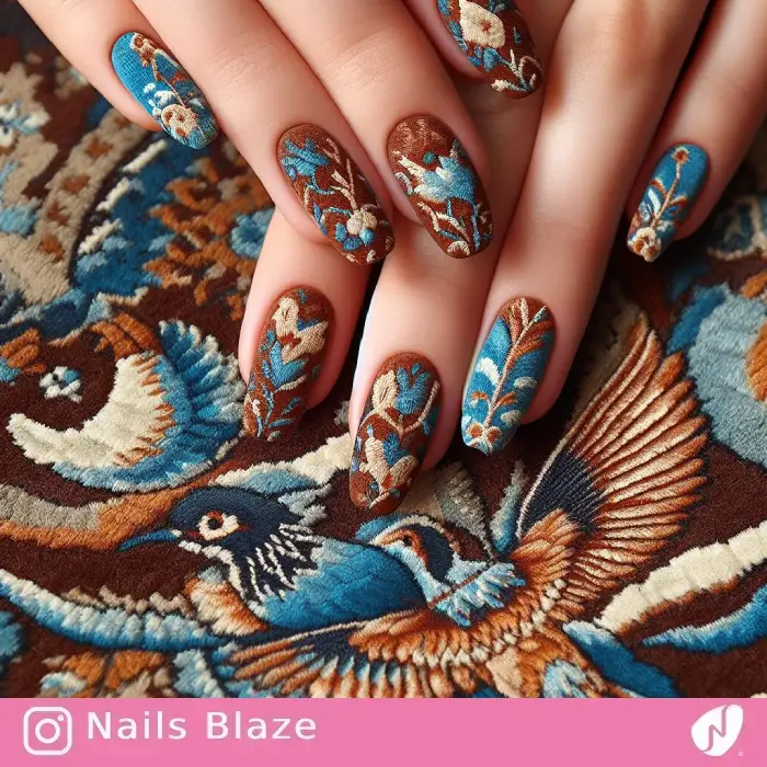 Baluch Plant-inspired Nails | Persian | Tribal - NB909