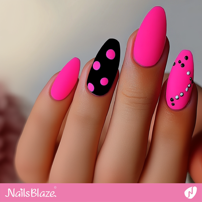 Easy to Do Hot Pink Nails Design | Hot Pink Nails- NB7618