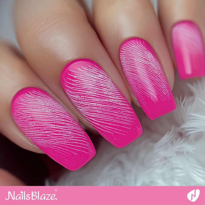 Abstract Swirl Design for Hot Pink Nails | Hot Pink Nails- NB7616