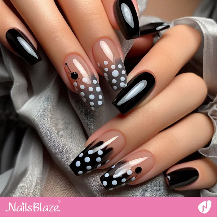 French Tips Polka Dots Design | Dot Nails - NB4453