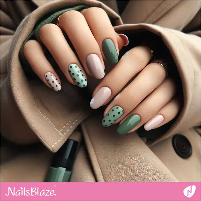 Dots for Pink and Green Nails | Dot Nails - NB4463
