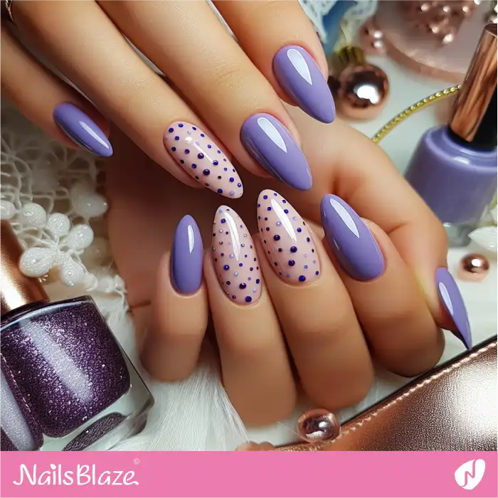 Tiny Dots for Glossy Purple Nails | Dot Nails - NB4469