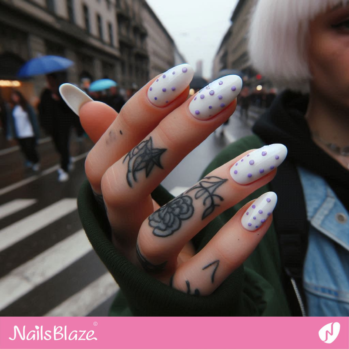 Pastel Purple Dots for a Casual Look | Dot Nails - NB4989