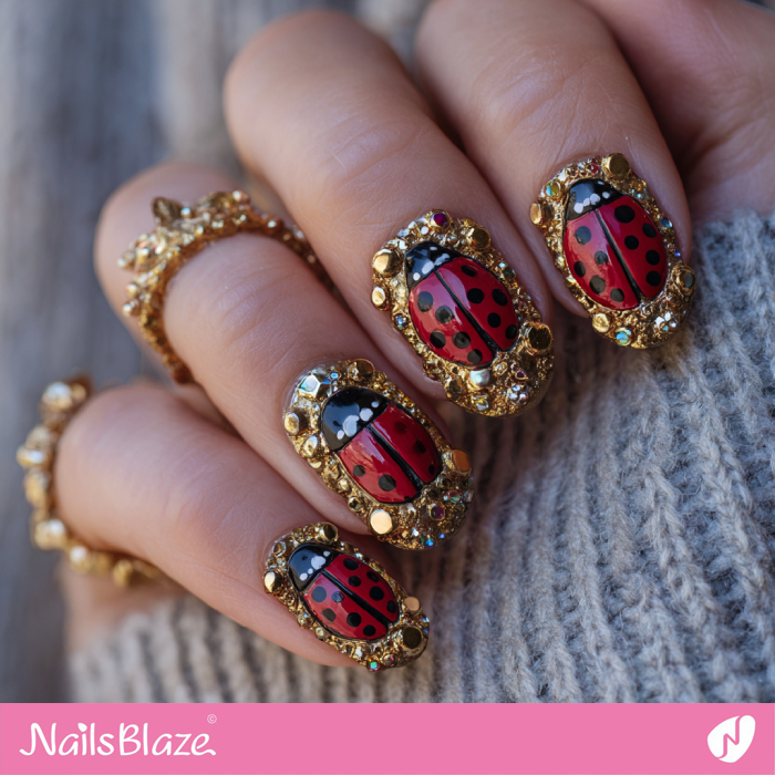 3D Ladybug Nails Design | Ladybug Nails- NB8342