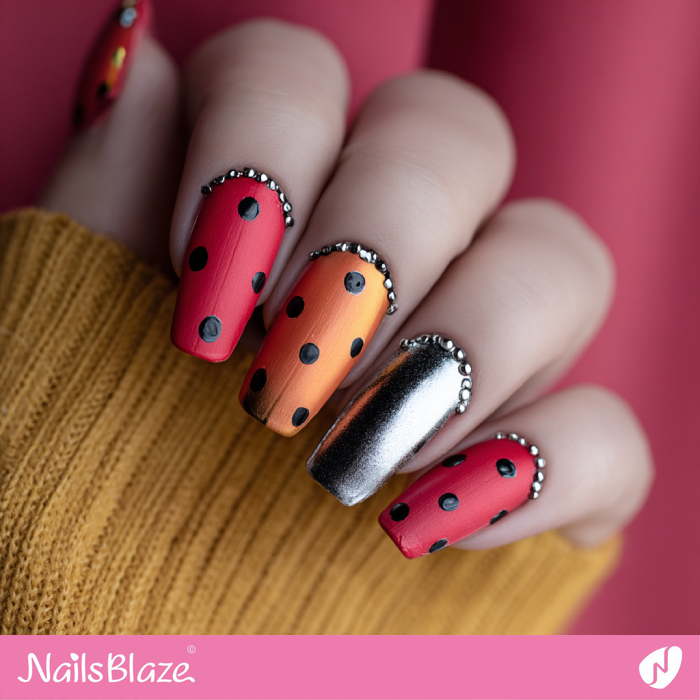 Ladybug Theme for Matte Nails | Ladybug Nails- NB8343